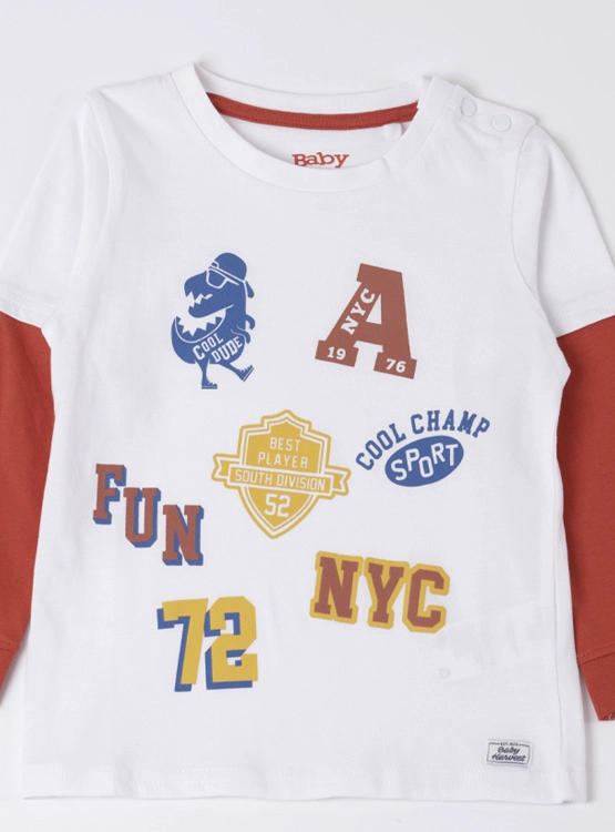 POLERA MANGA LARGA DOBLE ALGODÓN NIÑO BABY HARVEST DINOSAURIOS - 3