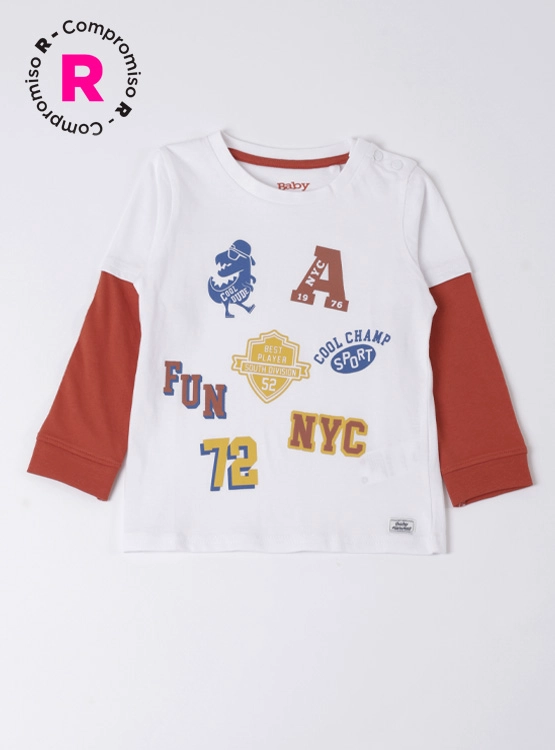 POLERA MANGA LARGA DOBLE ALGODÓN NIÑO BABY HARVEST DINOSAURIOS - 1