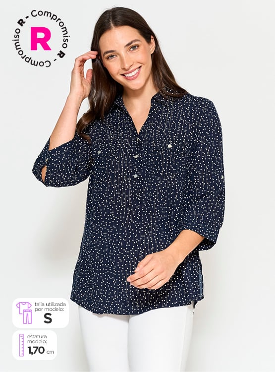BLUSA MANGA 3/4 MUJER CACHAREL ESTAMPADA - 1