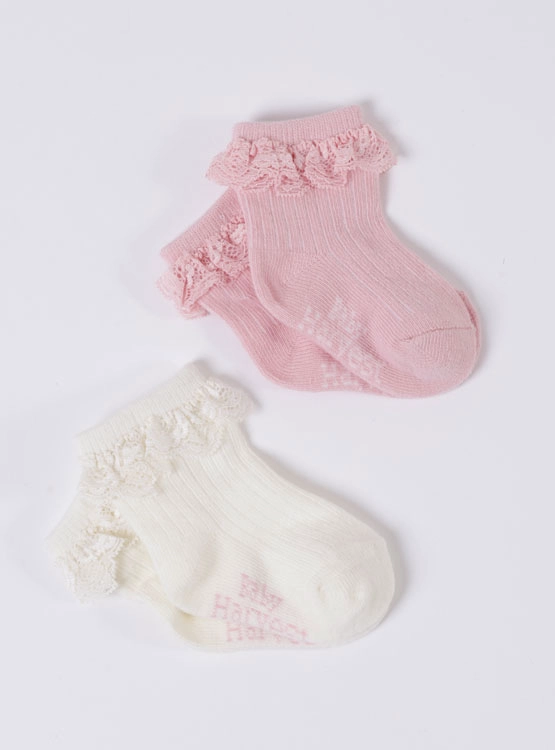 PACK 2 CALCETINES UNISEX BABY HARVEST ROSADO VUELOS - 2