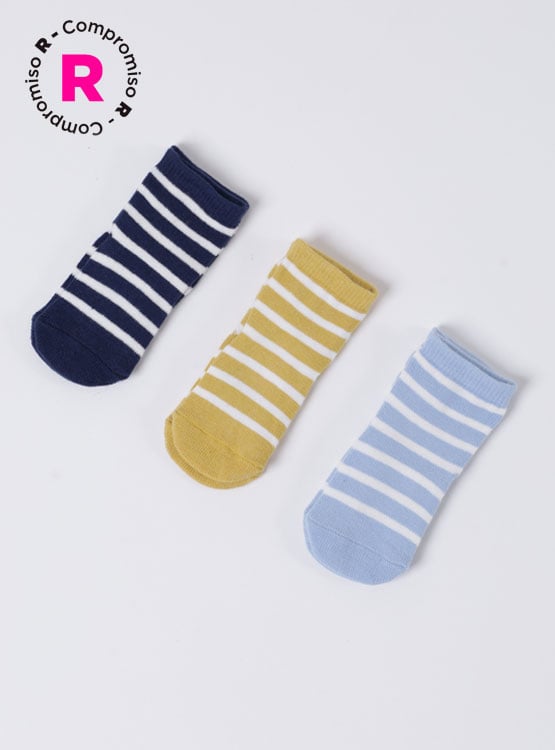 PACK 3 CALCETINES UNISEX BABY HARVEST MULTICOLOR RAYAS - 1