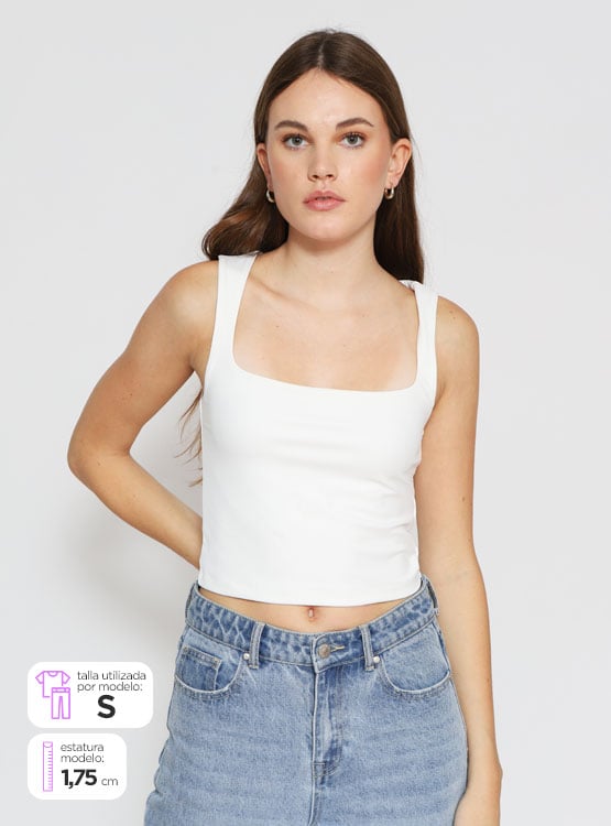 POLERA SIN MANGAS MUJER INDEX TOP BÁSICO