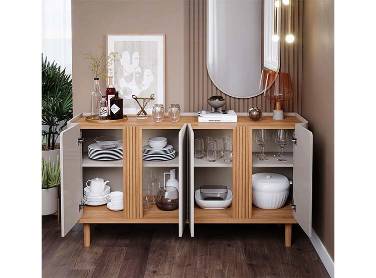 BUFFET DECOCASA EVA OFF WHITE NATURAL - 6