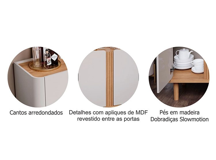 BUFFET DECOCASA EVA OFF WHITE NATURAL - 7