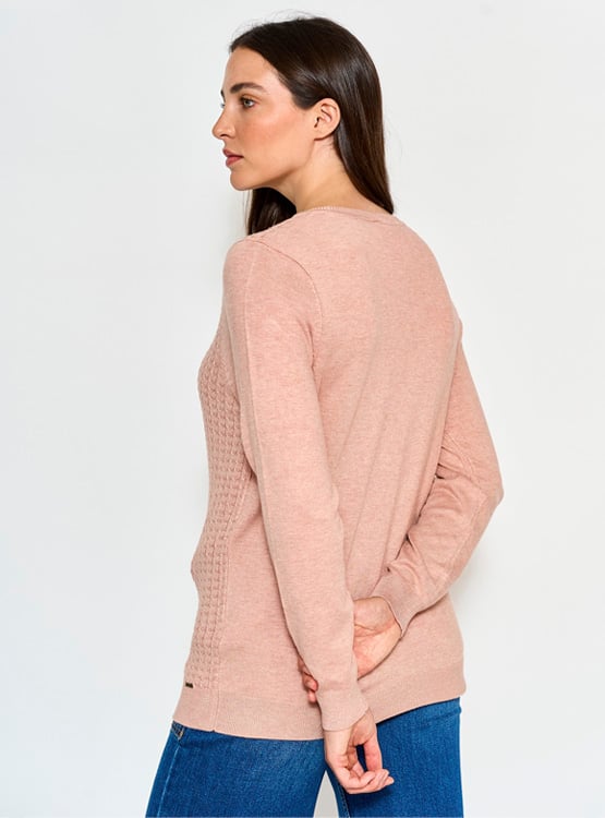 SWEATER MANGA LARGA MUJER AZIZ BÁSICO TRENZADO - 2