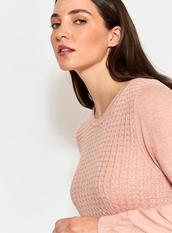 SWEATER MANGA LARGA MUJER AZIZ BÁSICO TRENZADO - 3