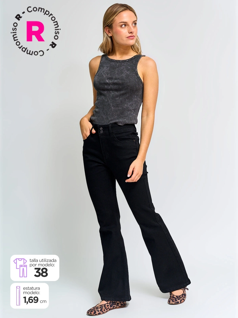 JEANS MUJER BARBADOS ALGODÓN FLARE - 1