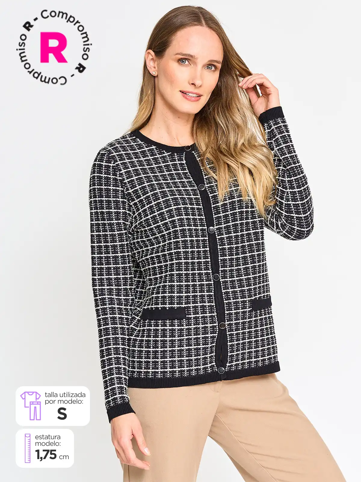 CACHAREL CARDIGAN MUJER CACHAREL CUELLO REDONDO