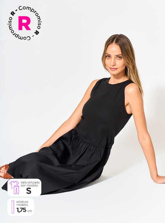 VESTIDO LARGO ALGODÓN MUJER MARQUIS AGLOBADO - 1