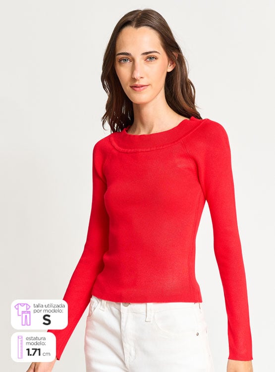SWEATER MANGA LARGA MUJER INDEX HOMBROS DESCUBIERTOS