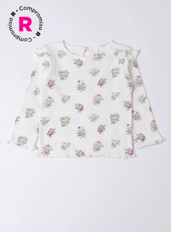 POLERA MANGA LARGA ALGODÓN NIÑA BABY HARVEST RIB ESTAMPADA - 1
