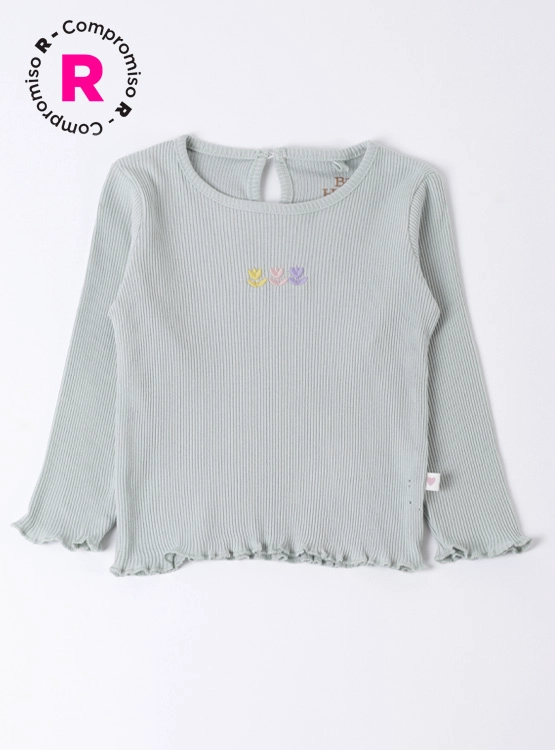 POLERA MANGA LARGA ALGODÓN NIÑA BABY HARVEST BORDADO - 1