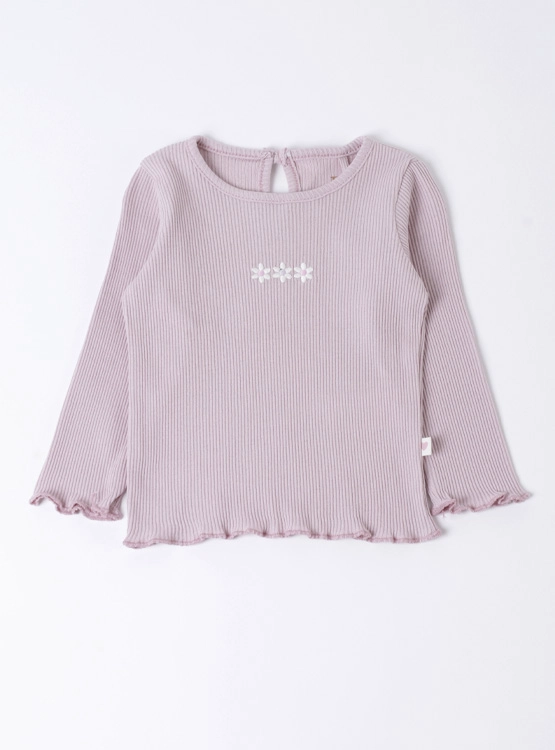 POLERA MANGA LARGA ALGODÓN NIÑA BABY HARVEST BORDADO - 1