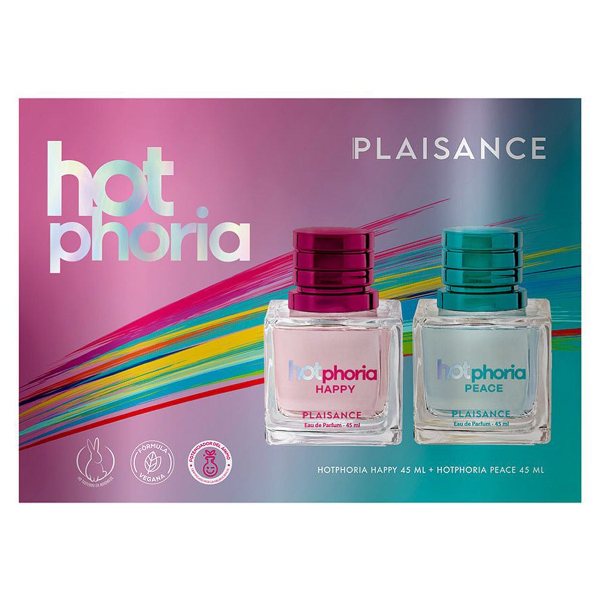 SET PERFUMES PLAISANCE HOTPHOTIA HAPPY + PEACE MUJER  EDP 45 ML - 2