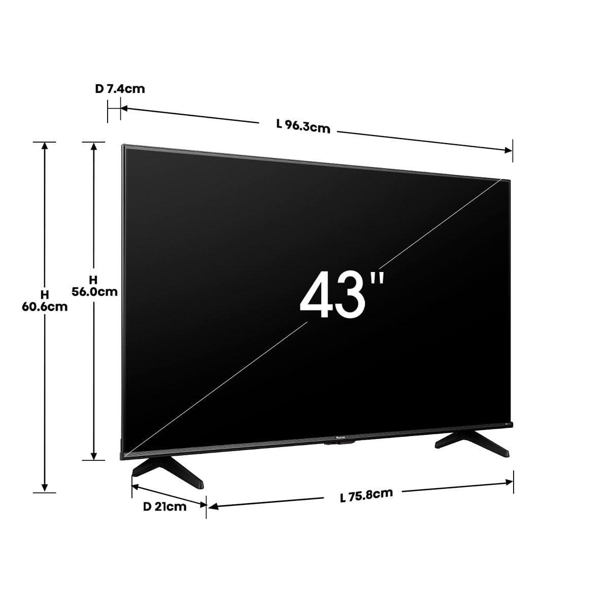 SMART TV HISENSE LED 4K UHD 43” 43A6N - 3