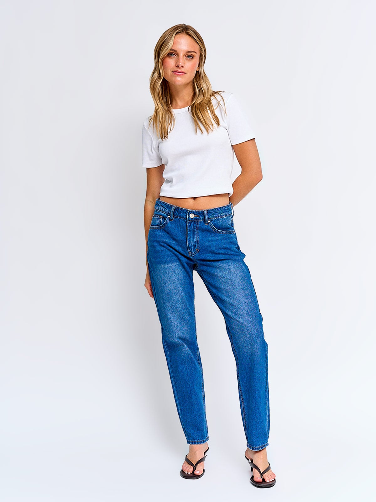 JEANS MUJER INDEX ALGODÓN MOM TIRO MEDIO - 2