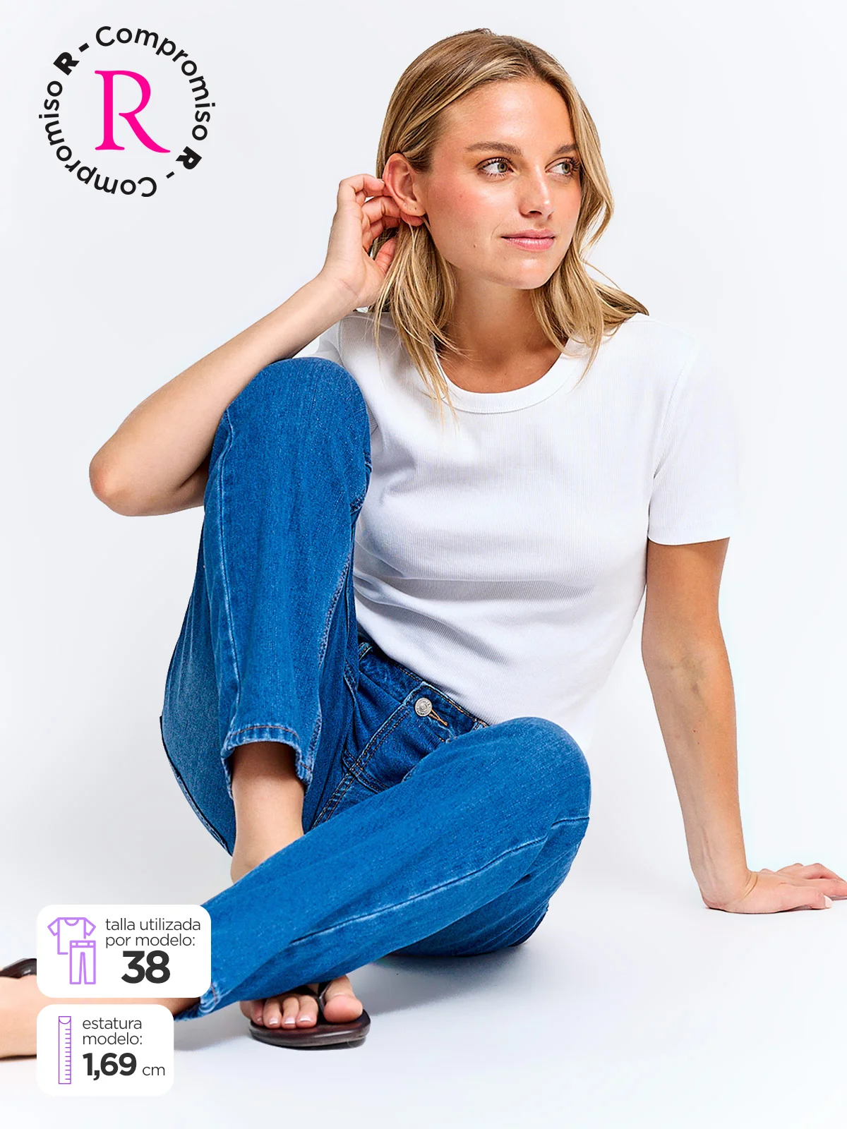 JEANS MUJER INDEX ALGODÓN MOM TIRO MEDIO - 1