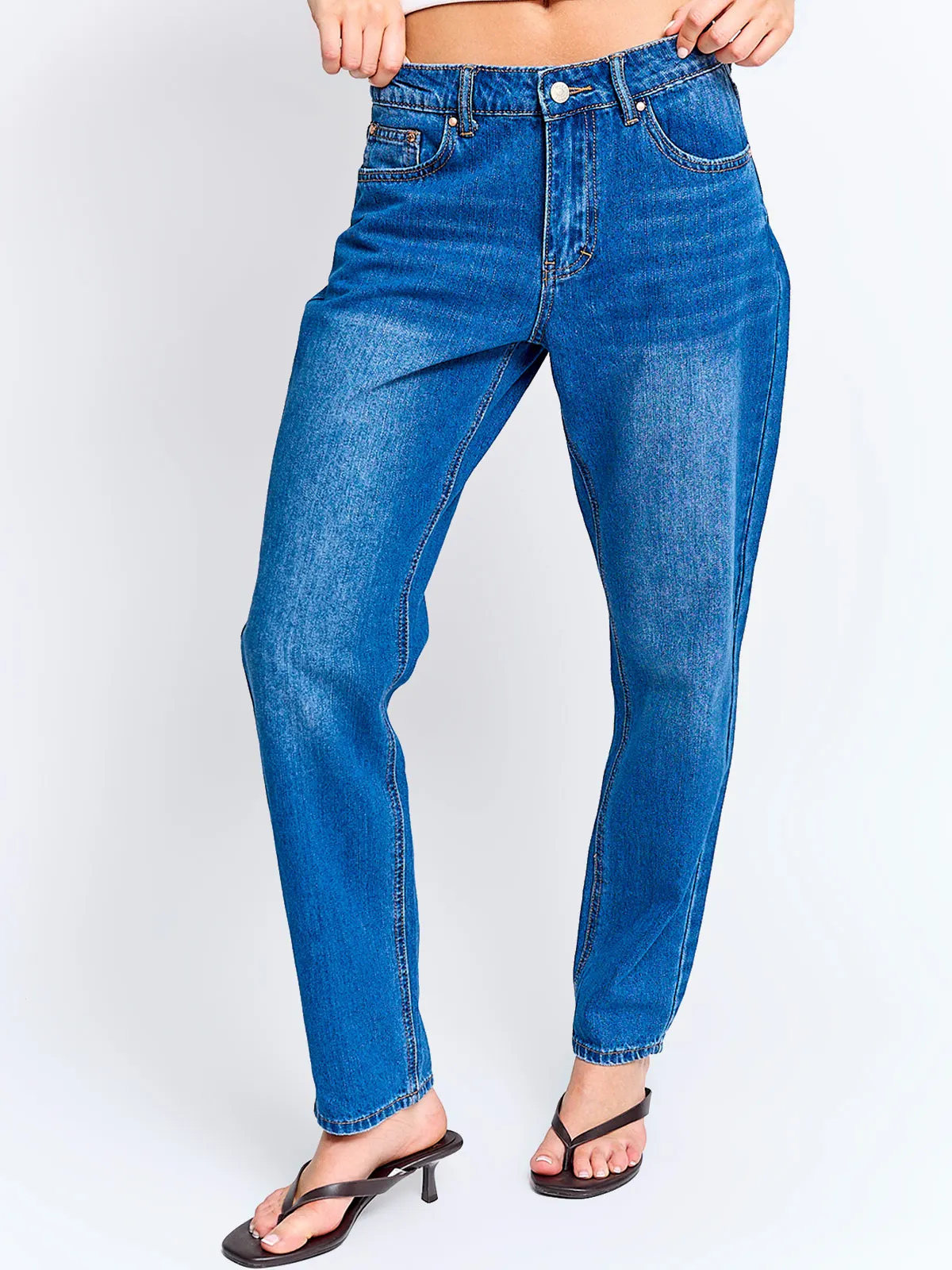 JEANS MUJER INDEX ALGODÓN MOM TIRO MEDIO - 3
