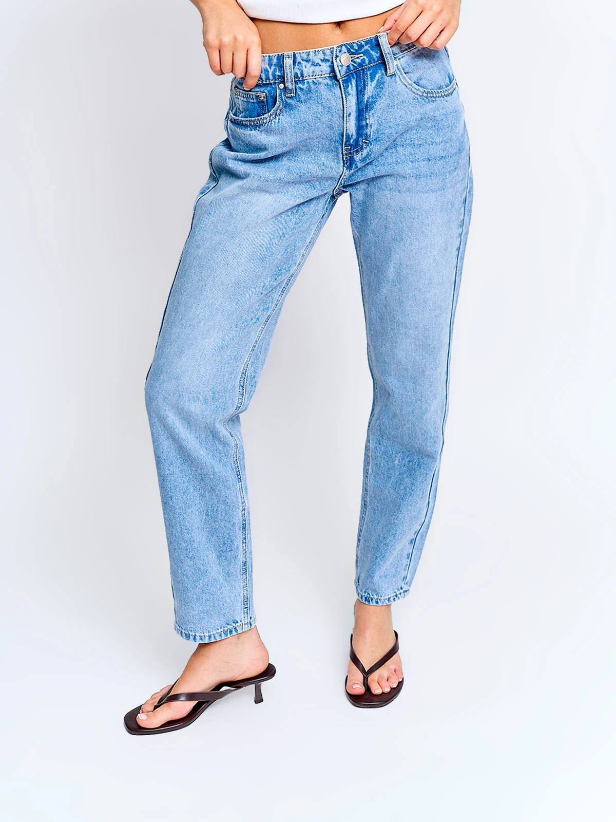 JEANS MUJER INDEX ALGODÓN MOM TIRO MEDIO - 3