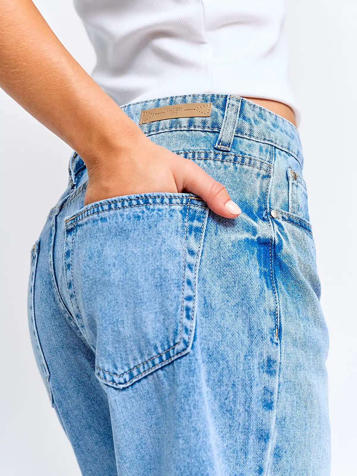 JEANS MUJER INDEX ALGODÓN MOM TIRO MEDIO - 5