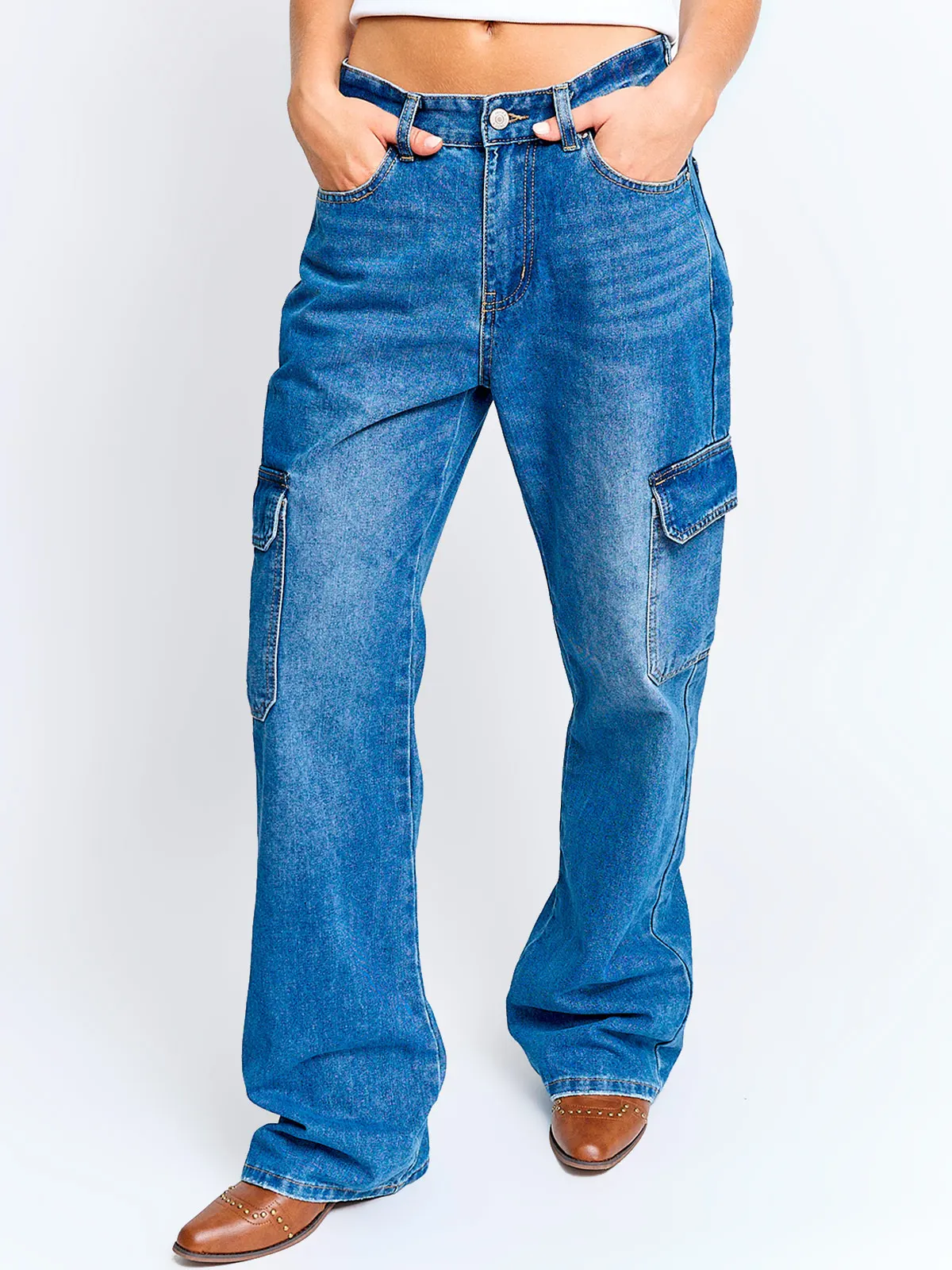 JEANS MUJER INDEX CARGO - 3