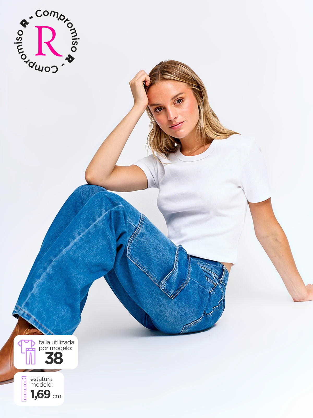 JEANS MUJER INDEX CARGO - 1