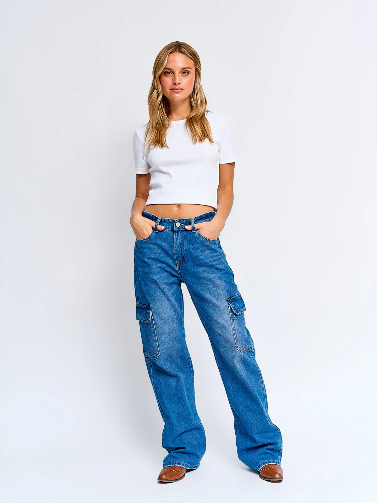 JEANS MUJER INDEX CARGO - 2