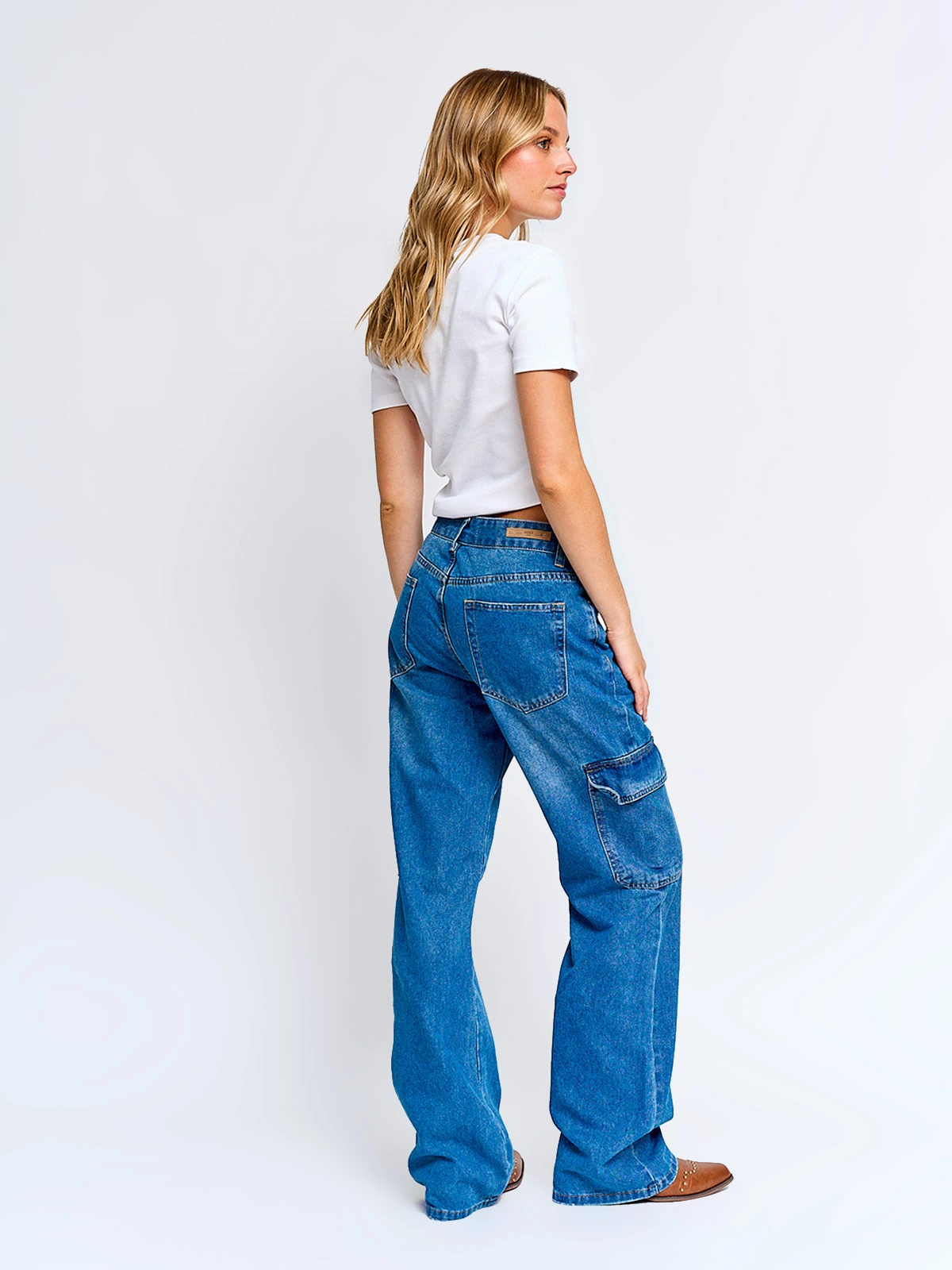 JEANS MUJER INDEX CARGO - 4
