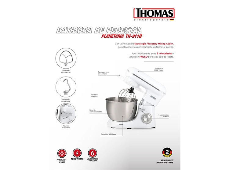 BATIDORA DE PEDESTAL THOMAS TH911B PLANETARIA - 8