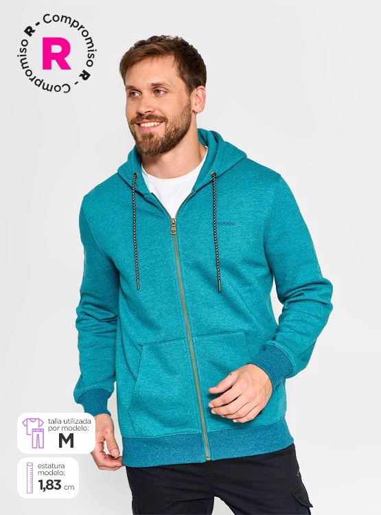POLERÓN ALGODÓN HOMBRE CLOUDBREAK BÁSICO FULL ZIPPER