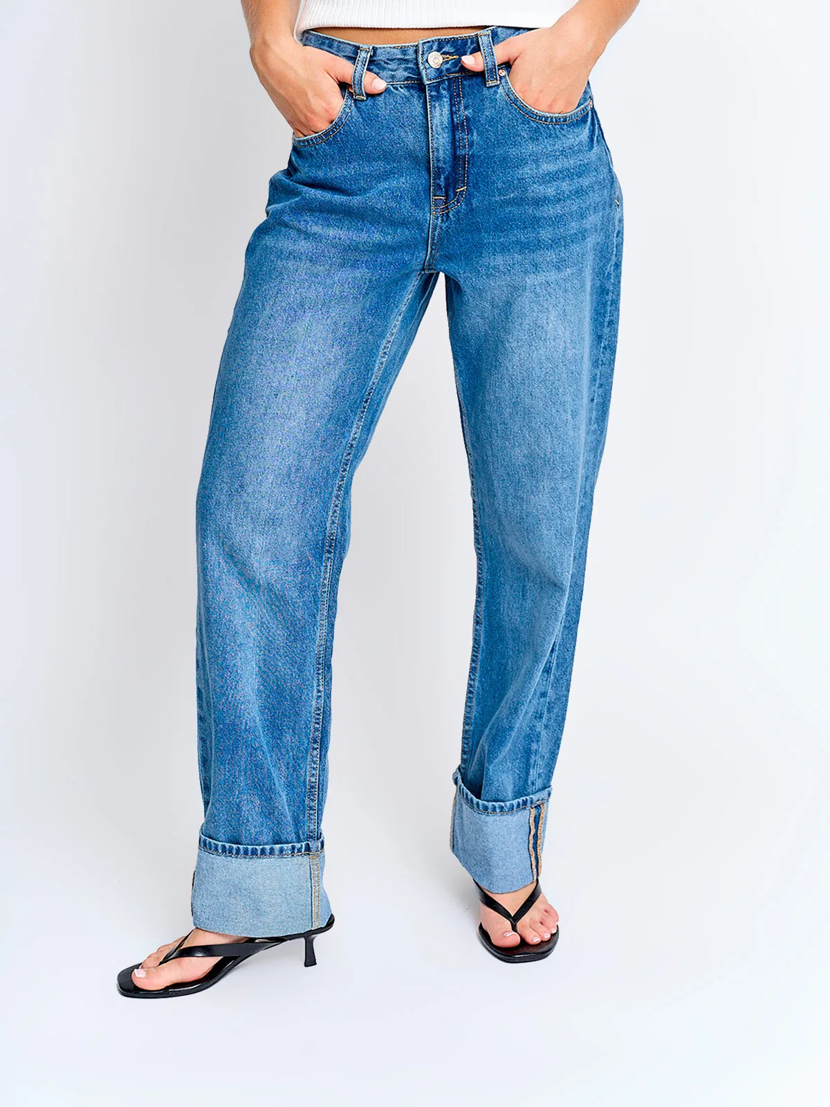 JEANS MUJER INDEX ALGODÓN RECTO TIRO MEDIO - 3