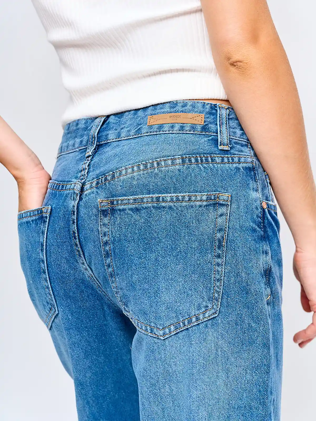 JEANS MUJER INDEX ALGODÓN RECTO TIRO MEDIO - 5