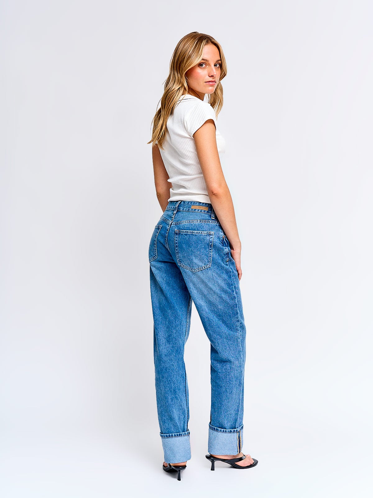 JEANS MUJER INDEX ALGODÓN RECTO TIRO MEDIO - 4