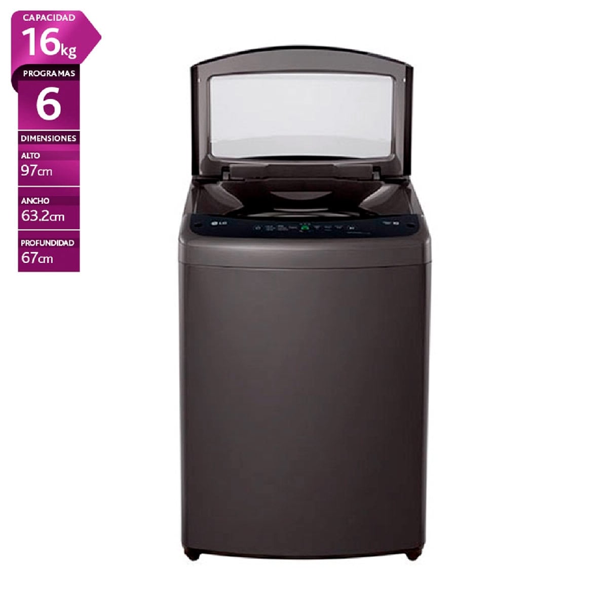 LAVADORA CARGA SUPERIOR LG WT16MVTB 16KG NEGRO - 1