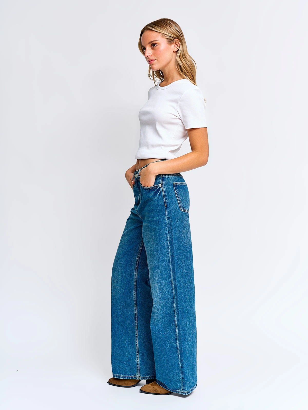 JEANS MUJER INDEX ALGODÓN WIDELG TIRO MEDIO - 2