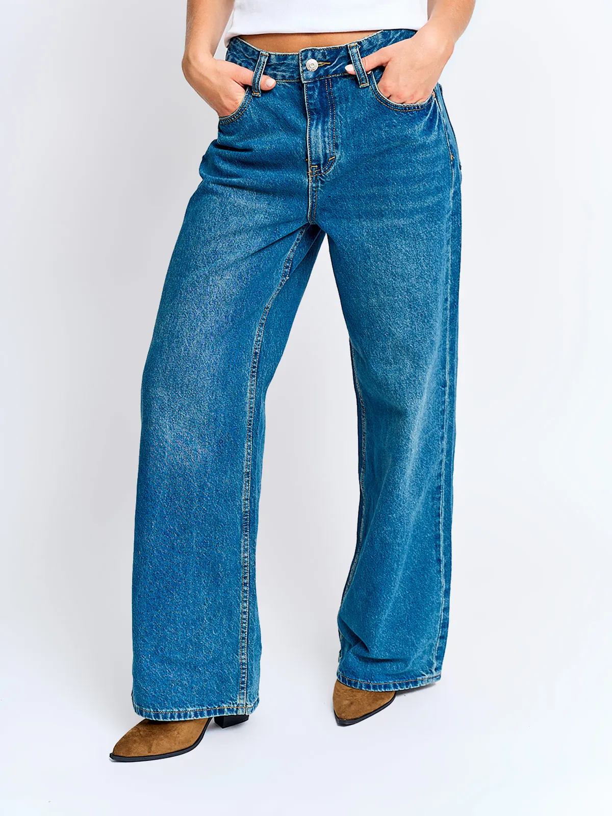 JEANS MUJER INDEX ALGODÓN WIDELG TIRO MEDIO - 3