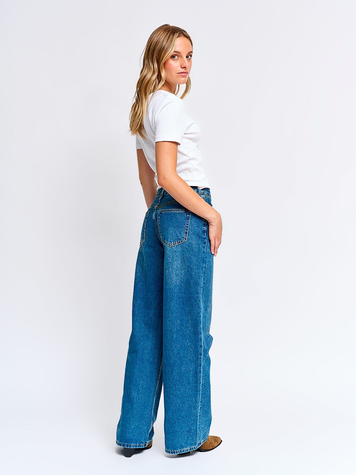 JEANS MUJER INDEX ALGODÓN WIDELG TIRO MEDIO - 4