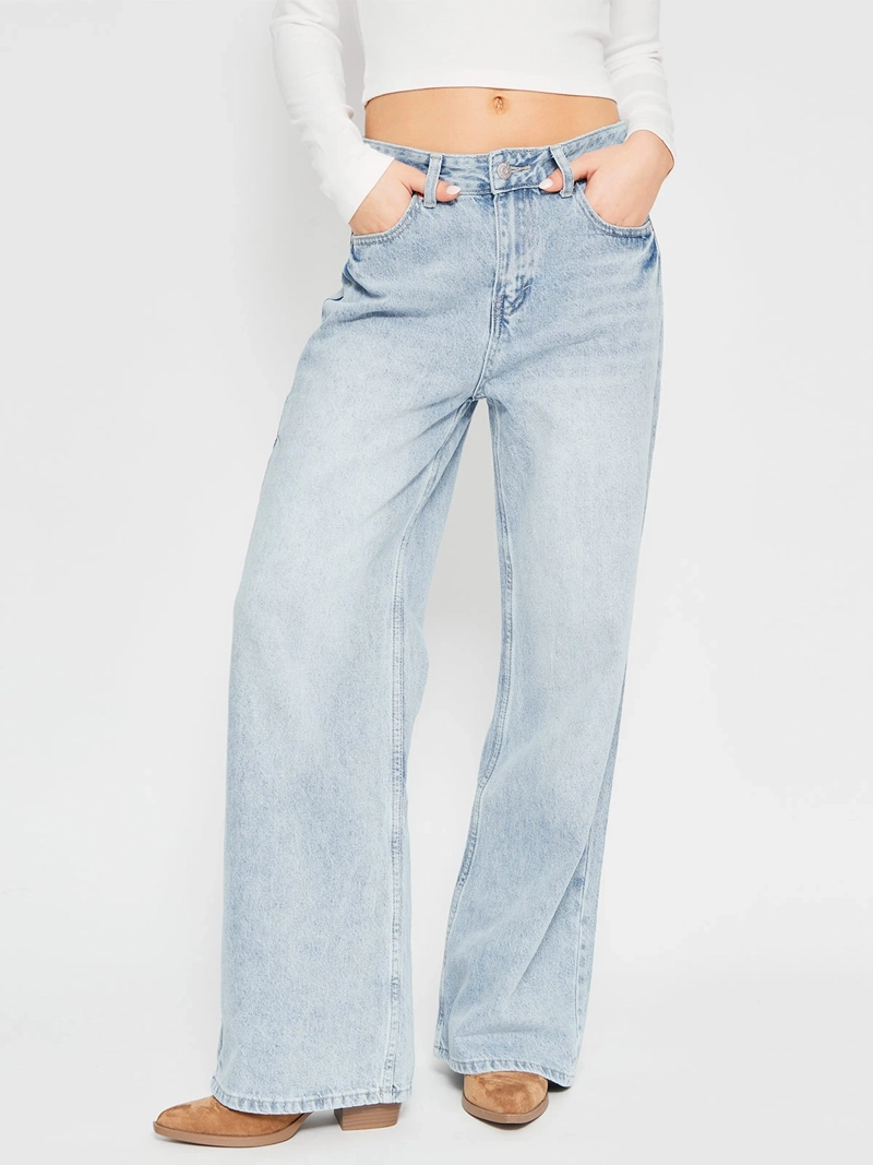 JEANS MUJER INDEX ALGODÓN WIDELG TIRO MEDIO - 2