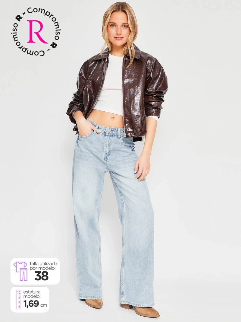 JEANS MUJER INDEX ALGODÓN WIDELG TIRO MEDIO - 1