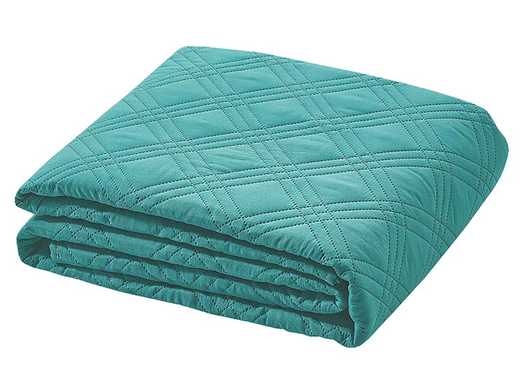 CUBRECAMA QUILT ANDES 2 PLAZAS TURQUESA LISO - 2