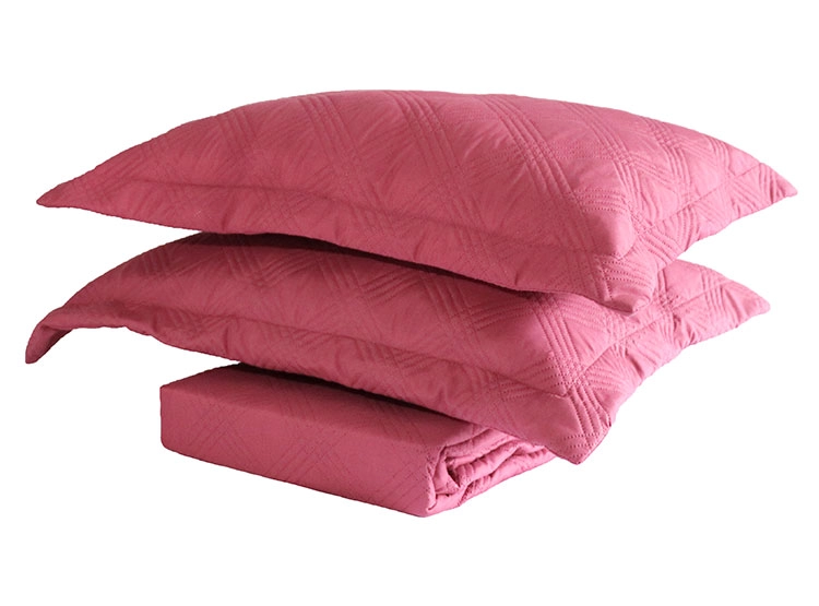 CUBRECAMA QUILT ANDES 2 PLAZAS FUCSIA LISO FRAMBUESA - 2