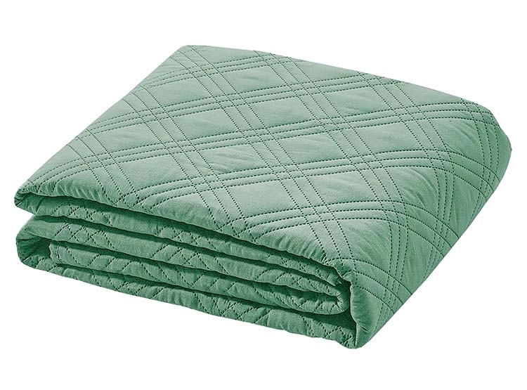 CUBRECAMA QUILT ANDES 2 PLAZAS VERDE LISO - 2