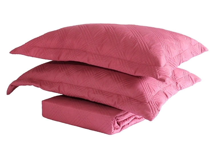 CUBRECAMA QUILT ANDES KING FUCSIA LISO FRAMBUESA - 2