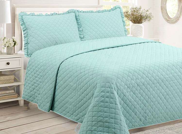 CUBRECAMA QUILT ANDES 1.5 PLAZAS AGUA ROMANTIC - 1