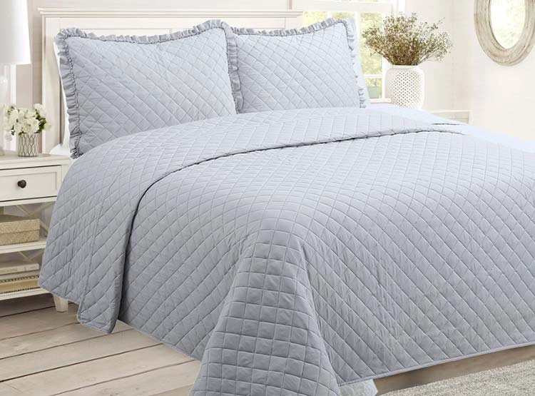 CUBRECAMA QUILT ANDES 1.5 PLAZAS GRIS ROMANTIC - 1