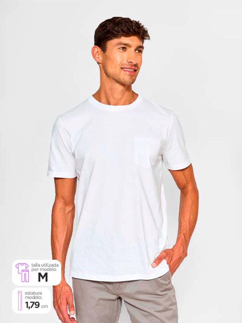 POLERA HOMBRE CACHAREL ALGODÓN CUELLO REDONDO