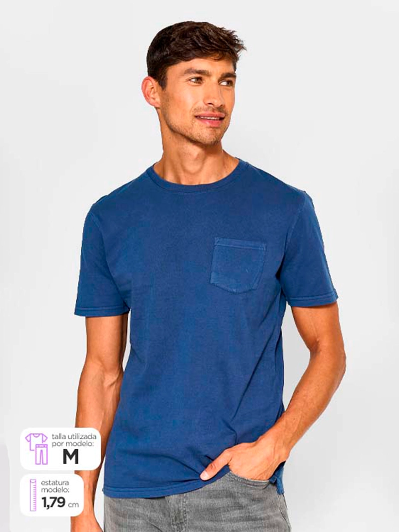 POLERA HOMBRE CACHAREL ALGODÓN CUELLO REDONDO - 1