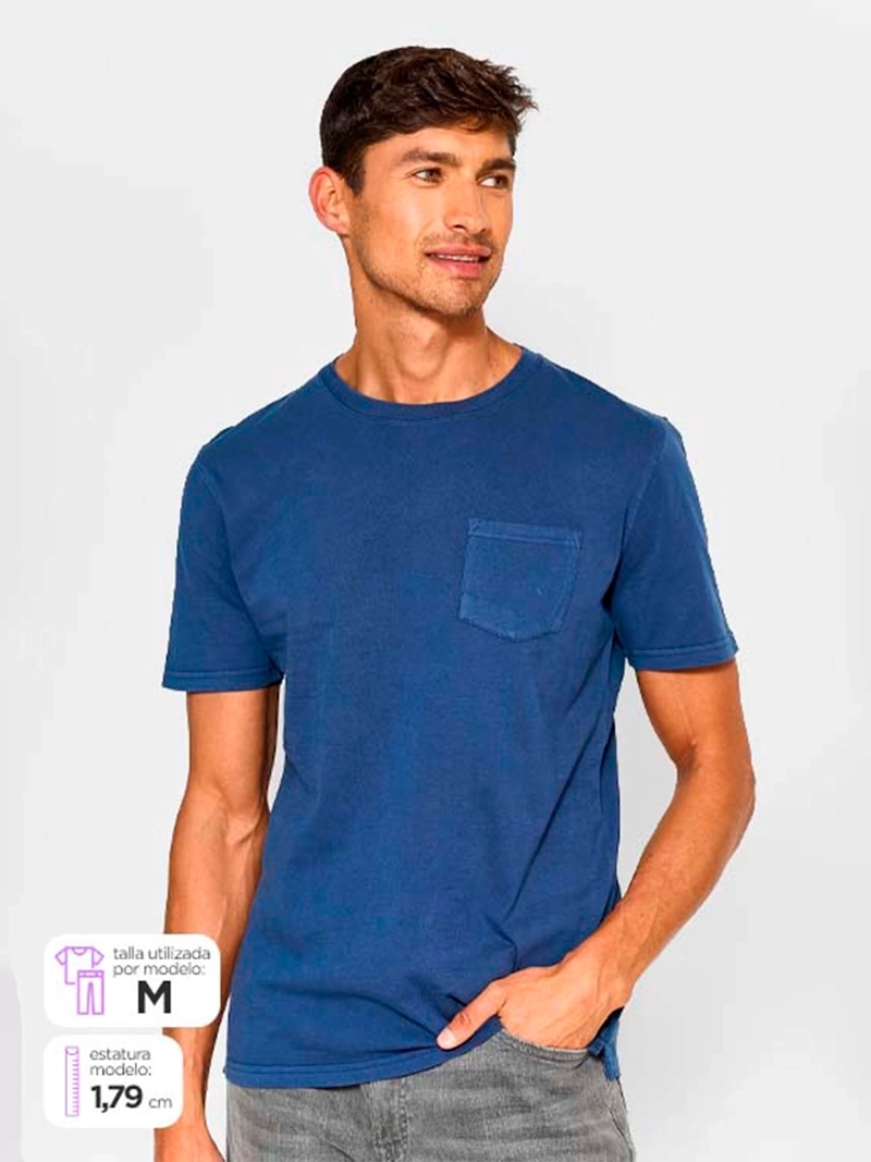 POLERA HOMBRE CACHAREL ALGODÓN CUELLO REDONDO - 1