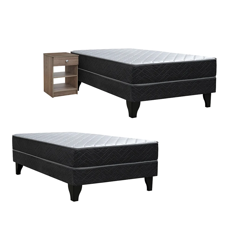 JUEGO DE DORMITORIO CELTA CAMA EUROPEA CADIZ 1 PLAZA + VELADOR GRANADA HONEY - 1
