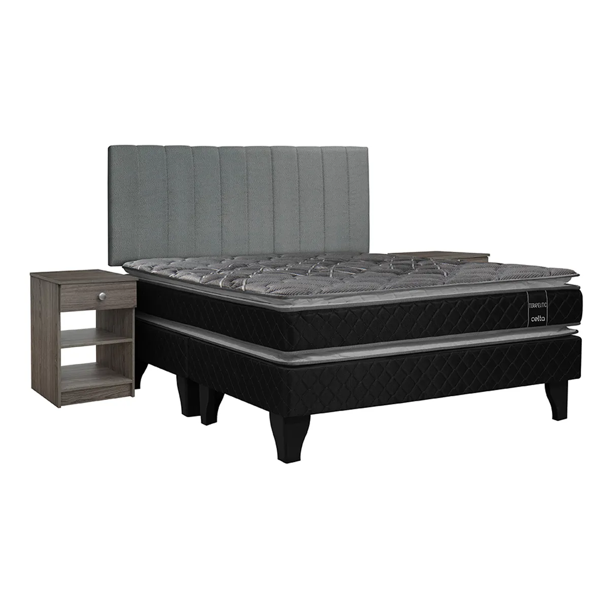 JUEGO DE DORMITORIO CELTA CAMA EUROPEA TERAPEUTIC KING + SET - 1